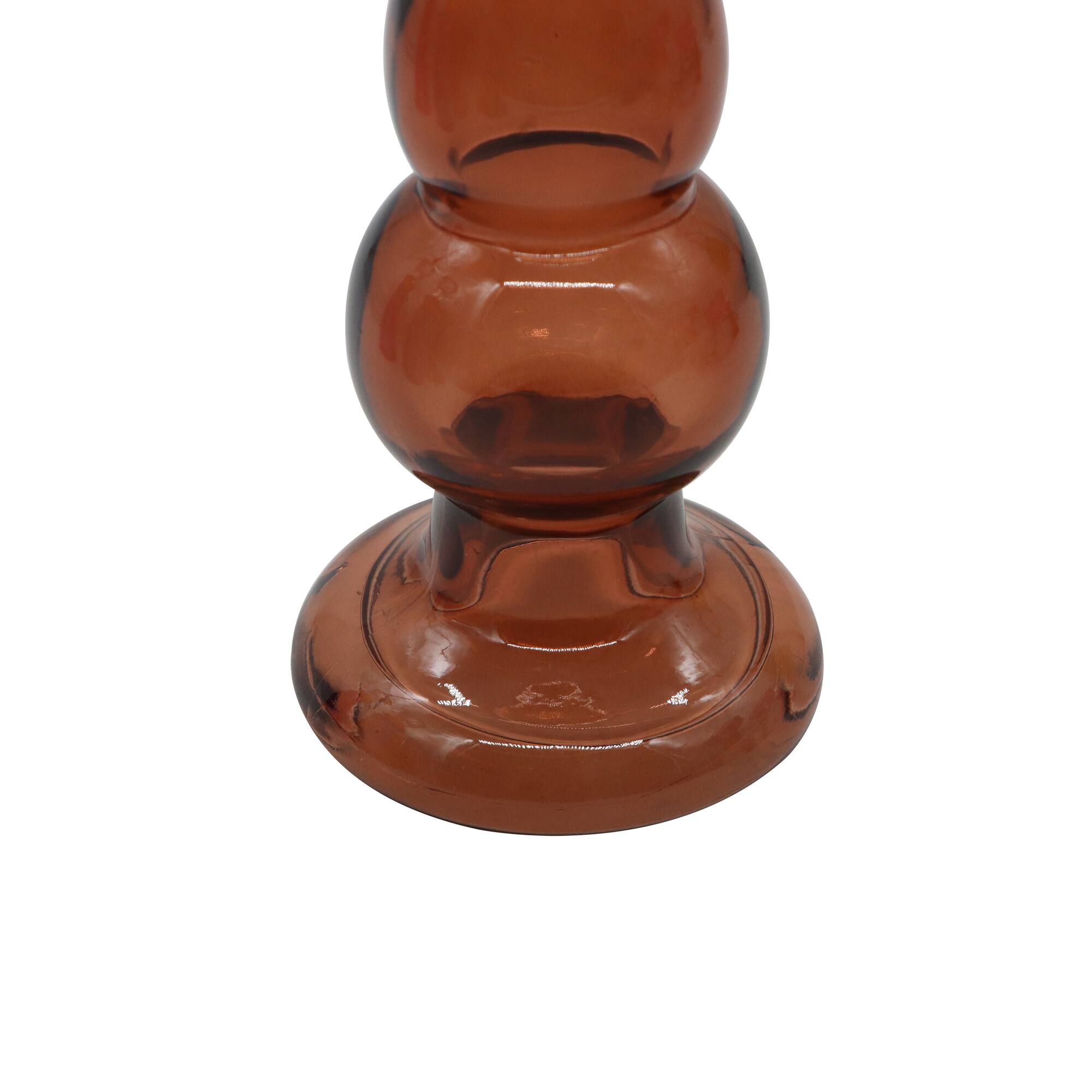 Brown Glass Taper Candle Holder by Ashland